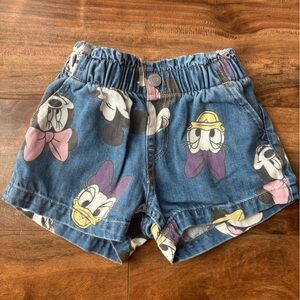 Disney Blue and Pink Denim Shorts